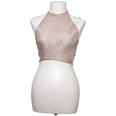 Halter neck top (Beige) from Mystery Jane Metallic fiber, Viscose