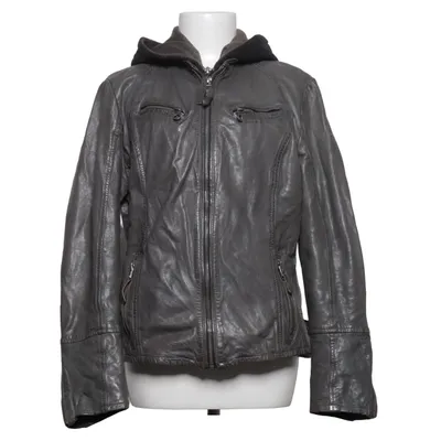 Leren jack (Grijs, Zwart) van Mauritius Katoen, Leer, Polyester