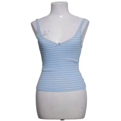 Crop top (Blå, Vit) från H&M Bomull, Elastan