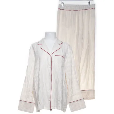 Pyjamas (Beige, Vit) från LXA Bomull