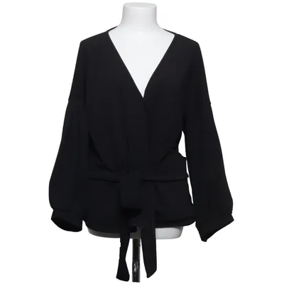 Wrap blouse (Black) from Boohoo Elastane, Polyester