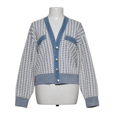Cardigan (Blauw, Wit) van Sandro Acryl, Katoen, Elastaan, Metallvezel, Polyamide, Polyester, Wol