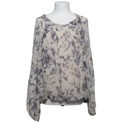 Blouse (Beige, Blue) from Florencia Silk, Viscose