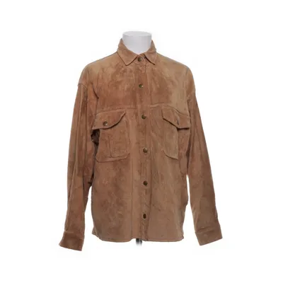 Leather jacket (Brown) from Miss Joy Leather, Polyester