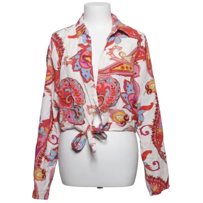 Blouse portefeuille (Blanc, Multicolore) de Primark Coton, Lin, Viscose