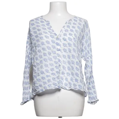 Blouse (White, Blue) from Zen Ethic Cotton