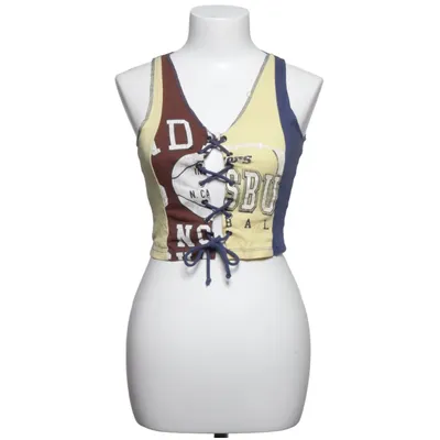 Crop top (Blue, Multicolored) from Urban Outfitters Organic cotton