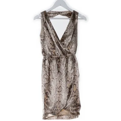 Halterneck dress (Brown, Multicolored) from Mango Suit Acetate, Elastane, Polyester, Viscose