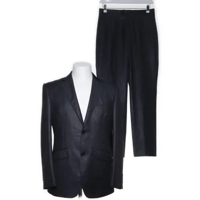 Pak (Zwart, Blauw) van Pierre Cardin Polyester, Wol, Viscose