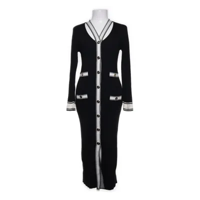 Maxi dress (Black, White) from Sandro Acrylic, Nylon, Wool