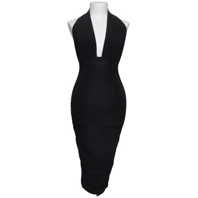 Halterneck-kjole (Sort) fra Boohoo Night Elastan, Polyester