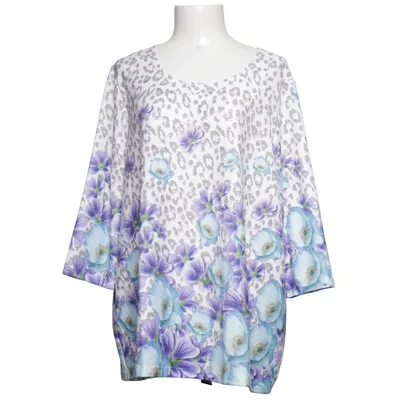 Top (Wit, Blauw, Meerkleurig) van Klaus Modelle Elastaan, Polyester