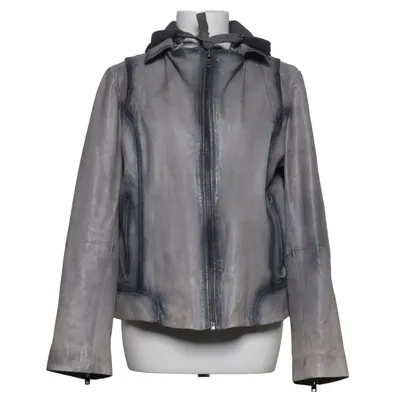 Veste en cuir (Gris) de Depeche Coton, Cuir, Polyester