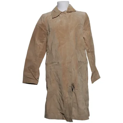 Læderfrakke (Beige) fra Alvaro Læder, Polyester