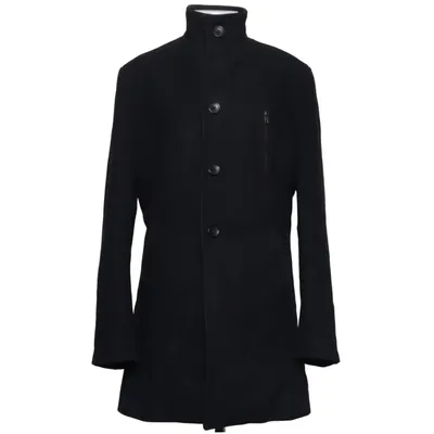 Coat (Black) from Bruun & Stengade Polyester, Viscose, Wool
