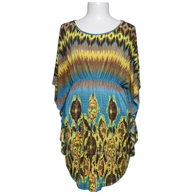 Robe de plage (Bleu, Jaune, Multicolore) de M&V Coton, Élasthane, Viscose