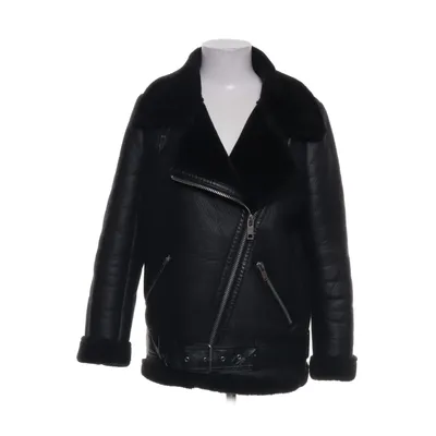 Shearling jas (Zwart) van Zara