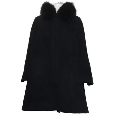 Manteau (Noir) de Un Jour Ailleurs Acétate, Cachemire, Polyamide, Laine
