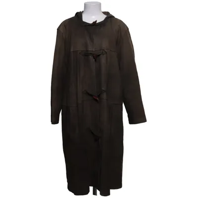 Veste longue en cuir (Vert) de Huc Cuir