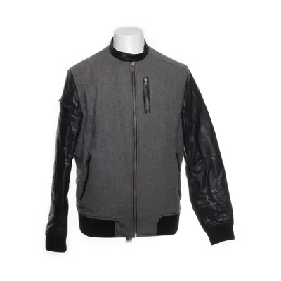 Leren jack (Grijs, Zwart) van Premium by Jack & Jones Polyester, Leer, Wol
