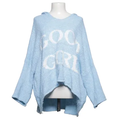 Capuchon sweater (Blauw, Wit) van Selected Touch Acryl, Polyester, Viscose, Wol
