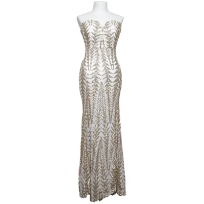 Robe de soirée (Blanc, Or) de TFNC London Élasthane, Polyester