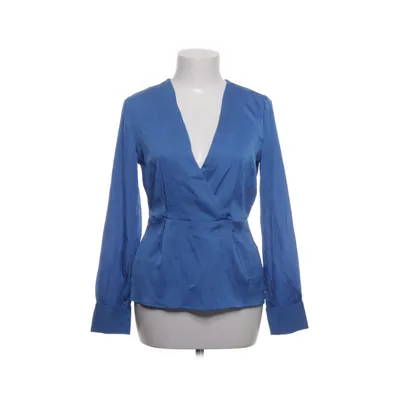 Wrap blouse (Blue) from Pieces Elastane, Polyester