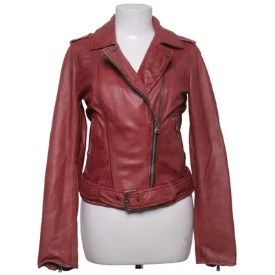 Bikerjakke (Rød) fra Oakwood Bomuld, Læder, Polyester