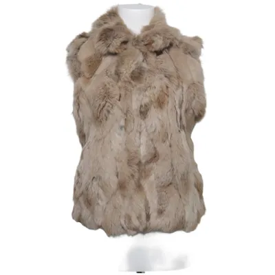 Bont gilet (Beige) van Hollies Polyester, Konijnenbont