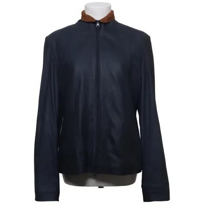 Leather jacket (Blue, Brown) from vera pelle Leather, Polyester
