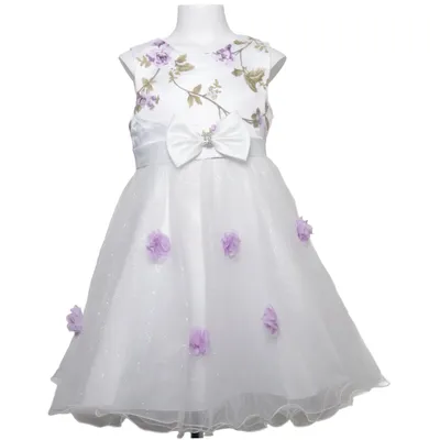 Blomsterpigekjole (Hvid, Lilla, Flerfarvet) fra Pretty Baby Polyester
