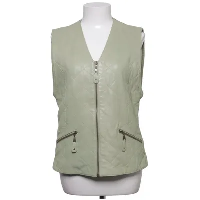 Lædervest (Grøn) fra Clan Læder, Polyester, Viscose