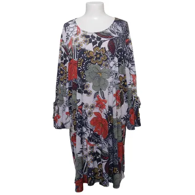 Dress (White, Multicolored) from Plus Size Elastane, Polyester