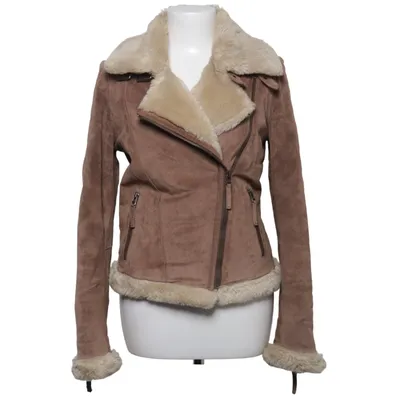 Veste en peau de mouton retournée (Marron) de Oakwood Acrylique, Fausse fourrure, Cuir, Polyester