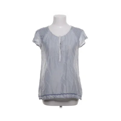 Top (Blauw, Wit) van Zara Woman Katoen, Zijde