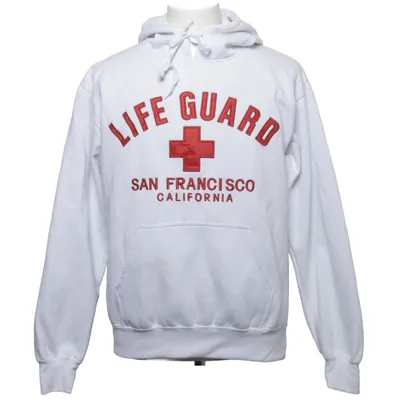 Sweat à capuche (Blanc, Rouge) de Lifeguard Coton, Polyester