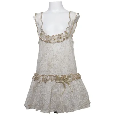 Klänning (Vit, Guldfärgad) från Silver