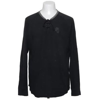 Henley T-shirt (Sort, Grå) fra No Excess Bomuld, Polyester