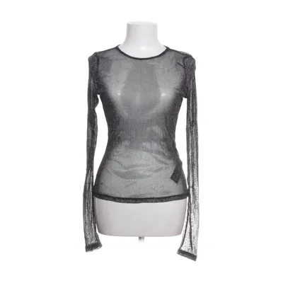 Långärmad t-shirt (Svart, Silverfärgad) från NA-KD Metallfiber, Polyamid