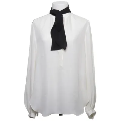 Sløjfebluse (Hvid, Sort) fra Dorothee Schumacher Silke