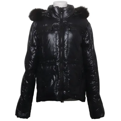Daunenjacke (Schwarz) von Faith Connexion Daune, Feder, Fuchspelz, Leder, Polyamid, Polyester