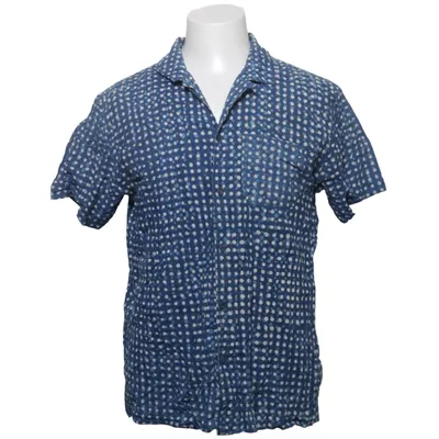Chemise à manches courtes (Bleu, Blanc) de You Must Create Coton