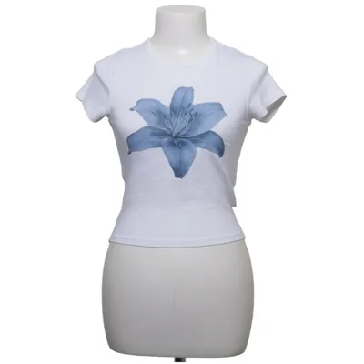 T-shirt (Hvid, Blå) fra FB Sister Bomuld, Elastan