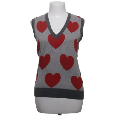 Pull sans manches (Gris, Rouge) de Amy Vermont Angora, Coton, Polyamide, Viscose, Laine