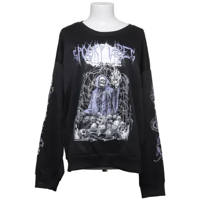 Sweatshirt (Zwart) van Romwe Polyester, Elastaan