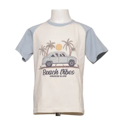 T-shirt (Blauw, Wit) van Hust and Claire Elastaan, Organisch katoen