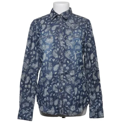 Denim blouse (Blauw, Wit) van John Baner Katoen