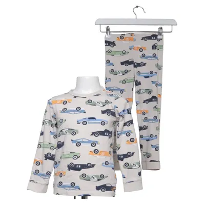 Pyjamas (Beige, Flerfärgad) från Polarn O. Pyret Elastan, Ekologisk bomull