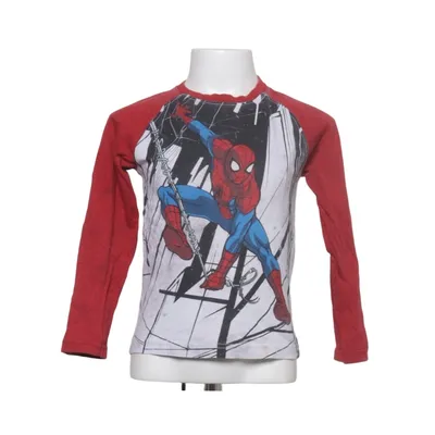 T-shirt à manches longues (Rouge, Blanc, Bleu) de Spiderman Coton