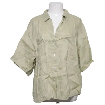 Korte mouwen shirt (Beige, Groen) van H&M Premium Quality Linnen